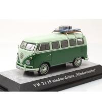 VW T1 Mindersamba, with snow chains and roof rack (light green/green)
