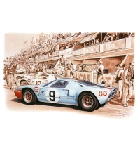 Ford GT40 Gulf #9 Winner Le Mans 1968 (30x40 cm)